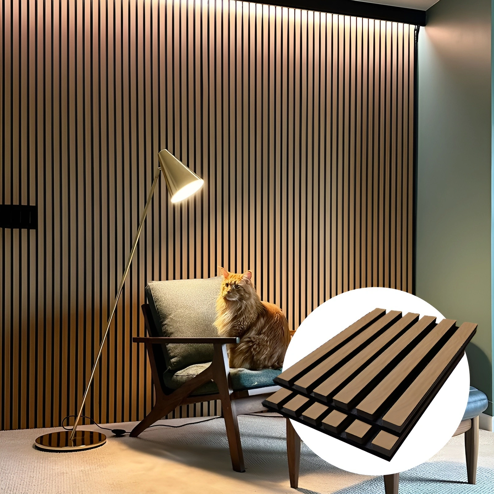 Panneaux muraux à lattes acoustiques en bois à prix raisonnable d'usine standard de la Chine 1