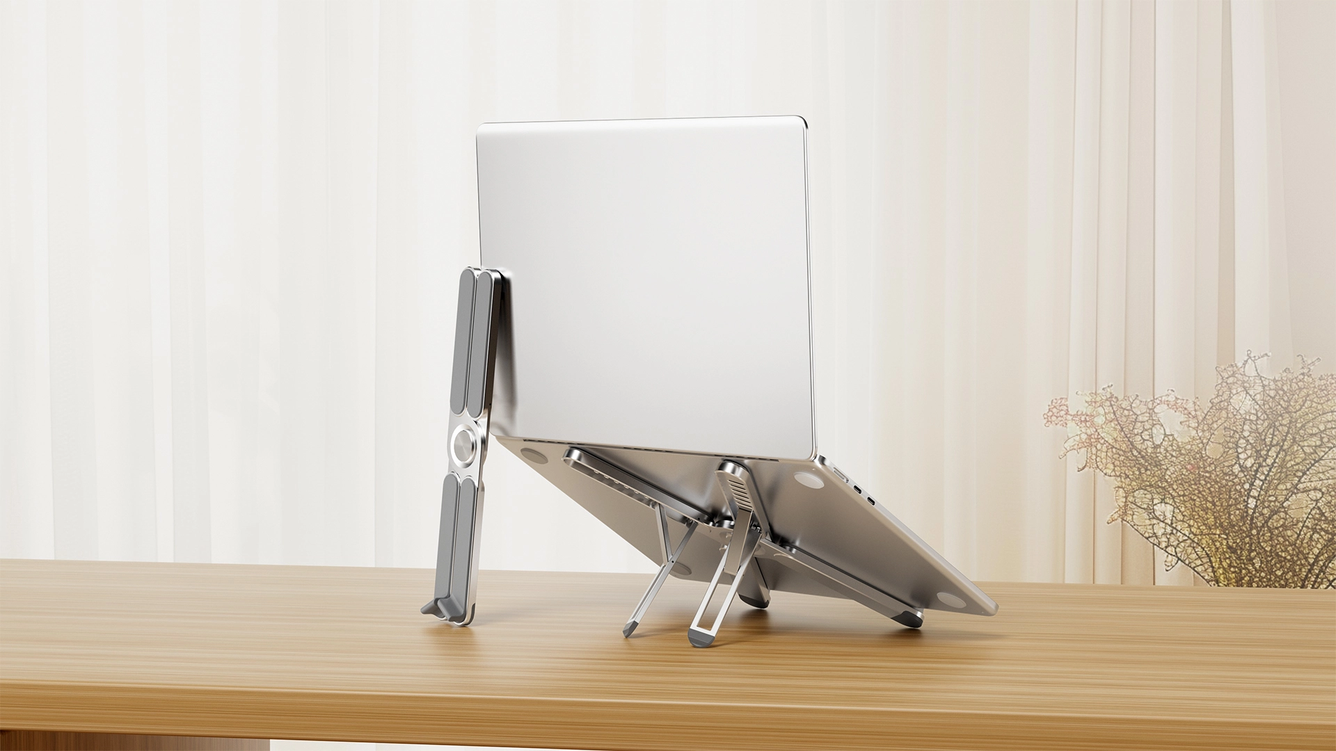 折りたたみ式ラップトップライザー放熱ポータブルラップトップホルダー(グレー) 折りたたみ式ラップトップライザー放熱ポータブルラップトップ