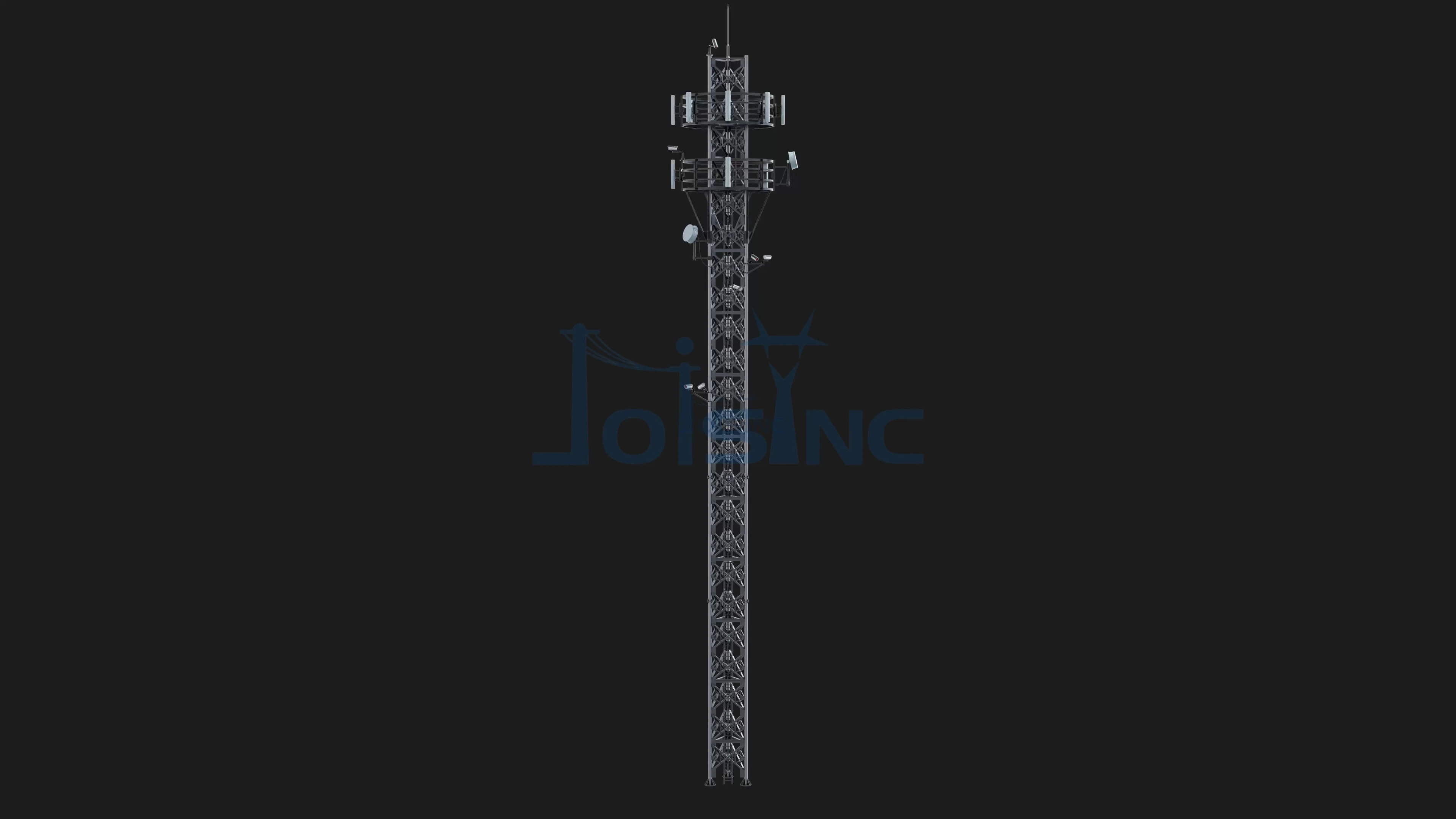 Steel Communication Tower Heavy-Duty Hybrid Type for High Wind Resistance and Aviation Compliance | Zexing 1