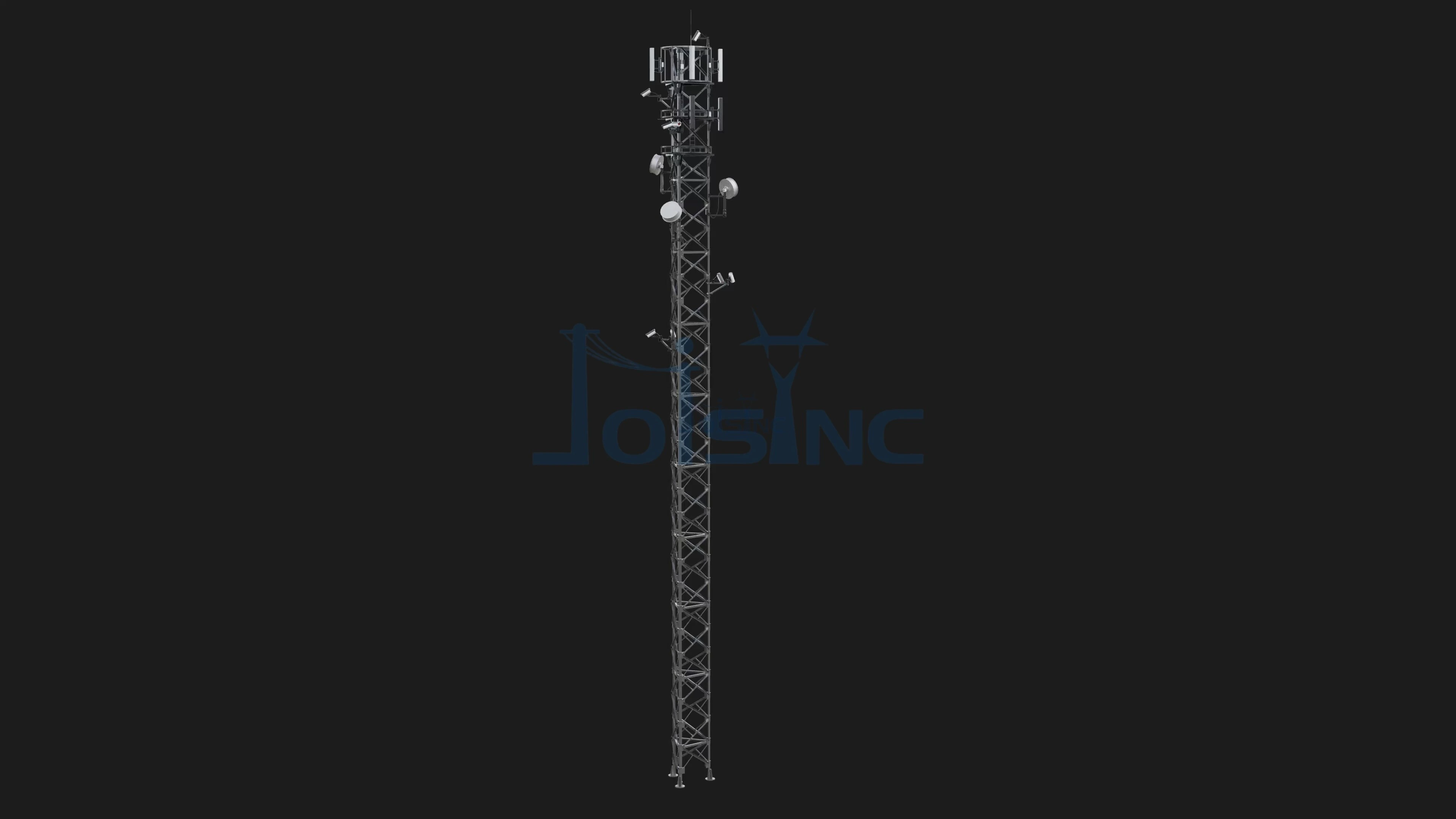 Steel Communication Tower Tri-Leg Galvanized Angle Design for Long-Term Outdoor Use | Zexing 1
