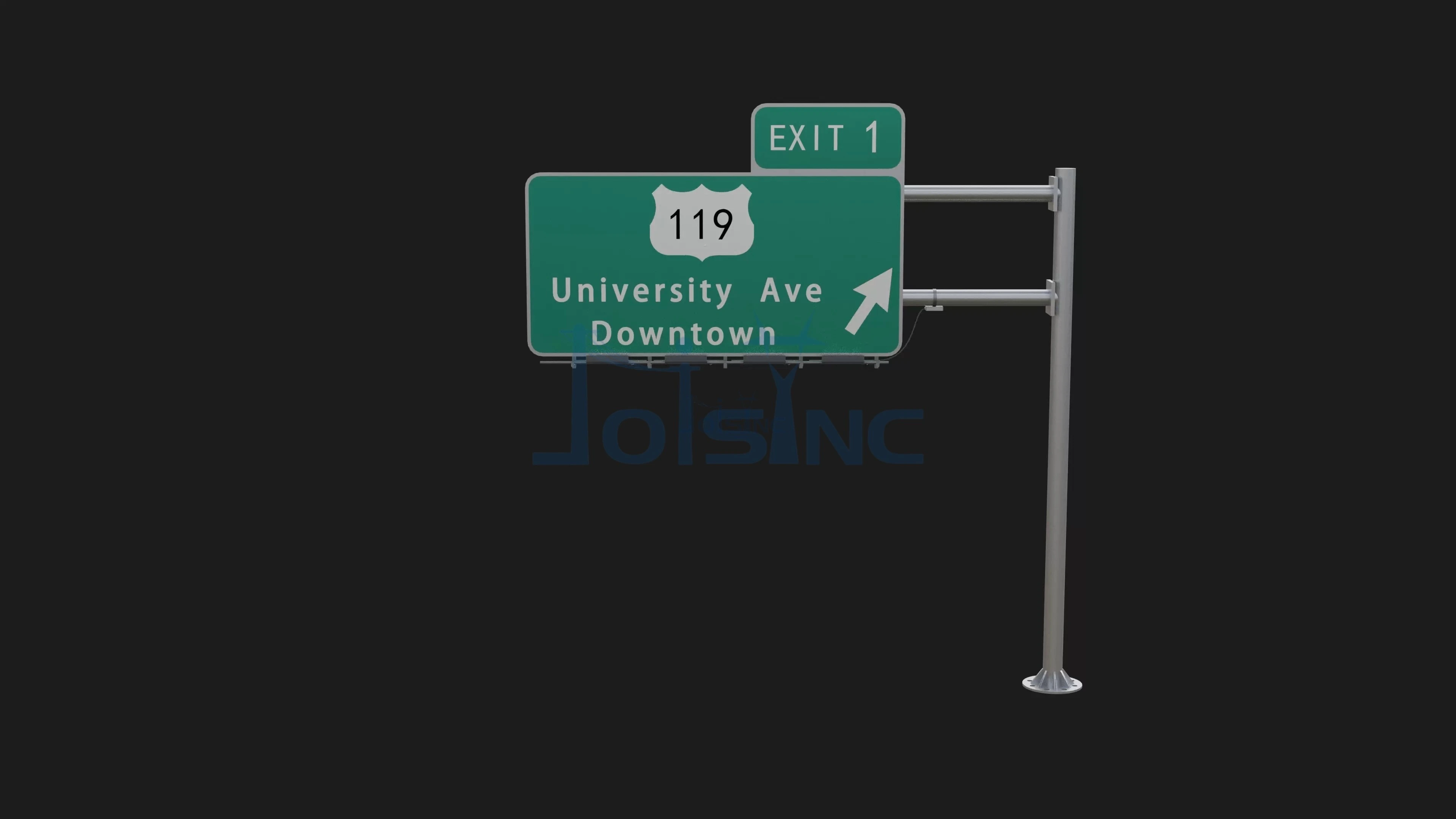 Street Sign Pole Heavy-Duty Steel Structure for Reliable and Efficient Traffic Signage | Zexing 1