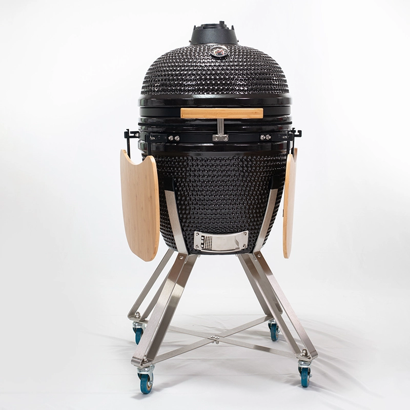 Parrilla para barbacoa Kamado de 21 pulgadas, negra a la venta 1