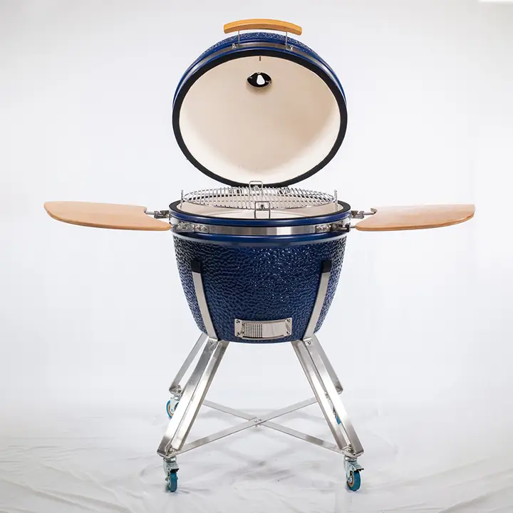 OEM & ODM セラミック エッグ グリル 21 インチ ブルー ファクトリー