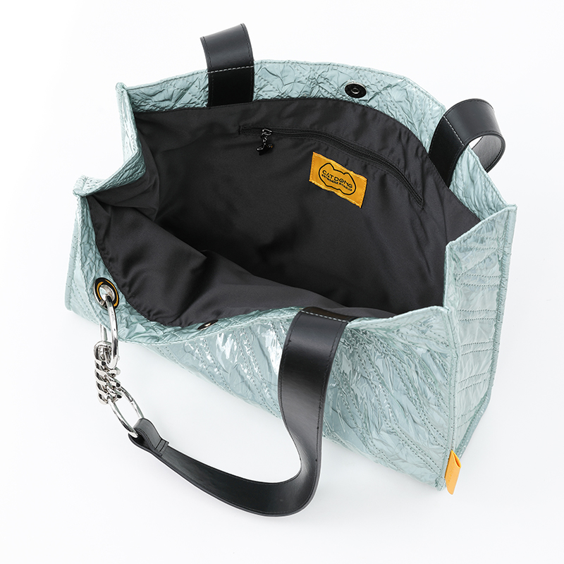 Newest fashion high visibility silver grey grocery reflective polyester reflector handle bag shopping reflective tote bag 4