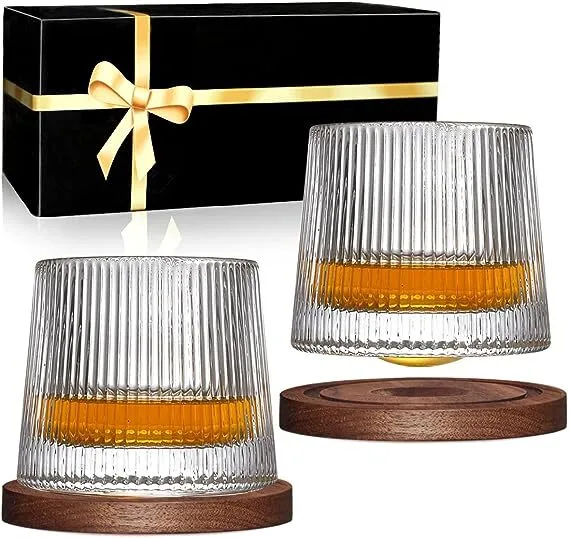 Ly rượu không có cuống Kính uống sọc dọc độc đáo Ly uống rượu Whisky Glass Whisky Tumbler 1