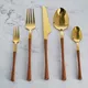 Customizedwood Handle Flatware for Office Stainless Steel Cs01@crystalhouseware.com 7