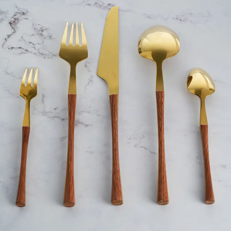 Customizedwood Handle Flatware for Office Stainless Steel Cs01@crystalhouseware.com 8