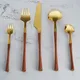 Customizedwood Handle Flatware for Office Stainless Steel Cs01@crystalhouseware.com 8