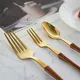 Customizedwood Handle Flatware for Office Stainless Steel Cs01@crystalhouseware.com 4