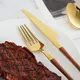 Customizedwood Handle Flatware for Office Stainless Steel Cs01@crystalhouseware.com 5