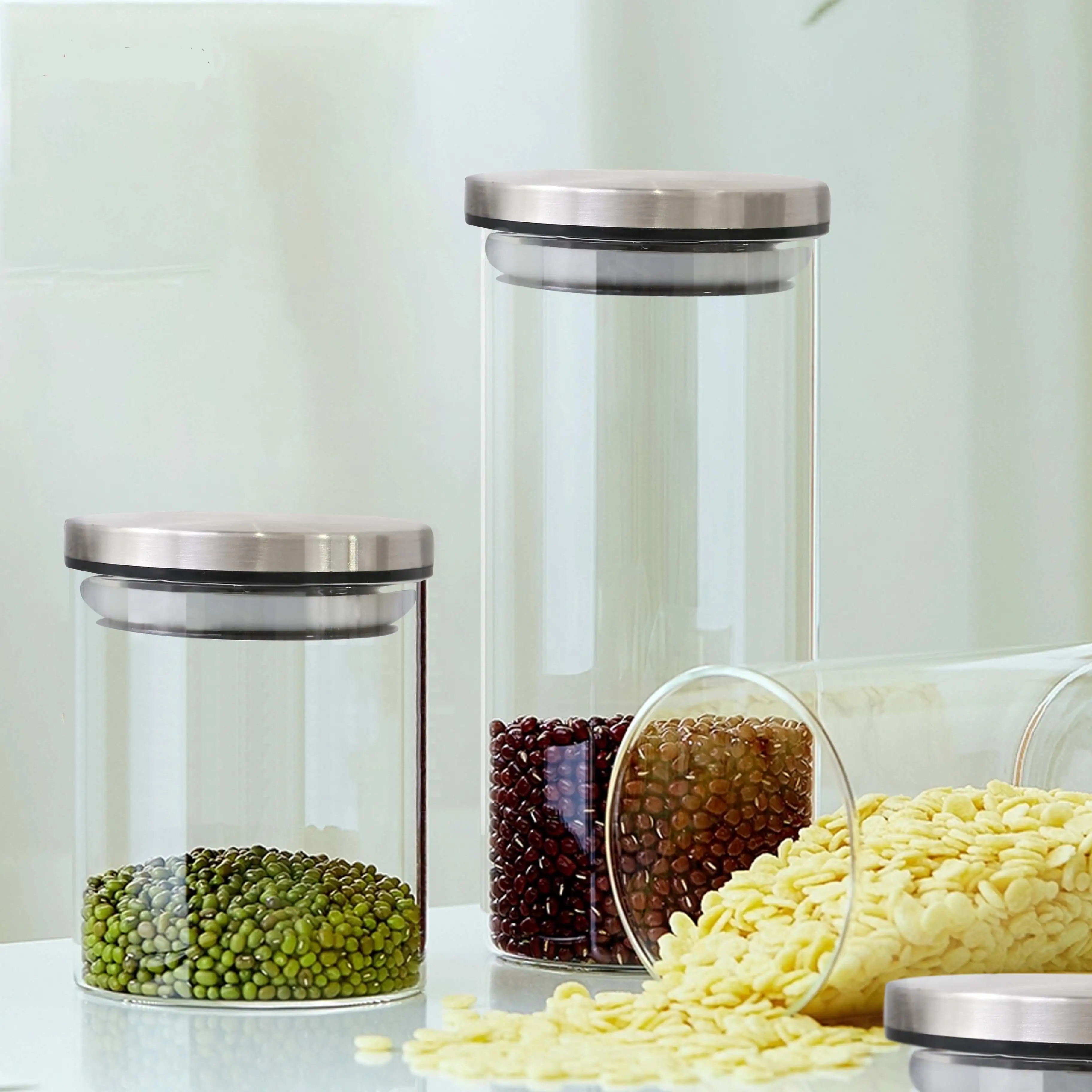 Fine Quality Glass Kitchen Storage Containers with Lids for Hotel 2