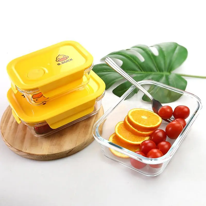 Bát thủy tinh giữ tươi chất lượng cao Sử dụng lò vi sóng Bát thủy tinh tươi có nắp nhựa 1
