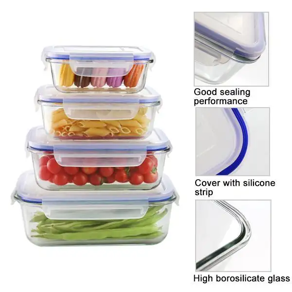 For Office Glass Freezer Containers Transparent by Crystal Houseware 6