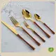 Customizedwood Handle Flatware for Office Stainless Steel Cs01@crystalhouseware.com 1