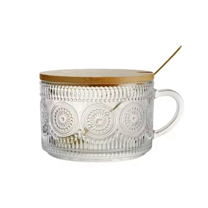 Kristalhelder waterglas mok Retro reliëf voor thuisbar bruiloft 1