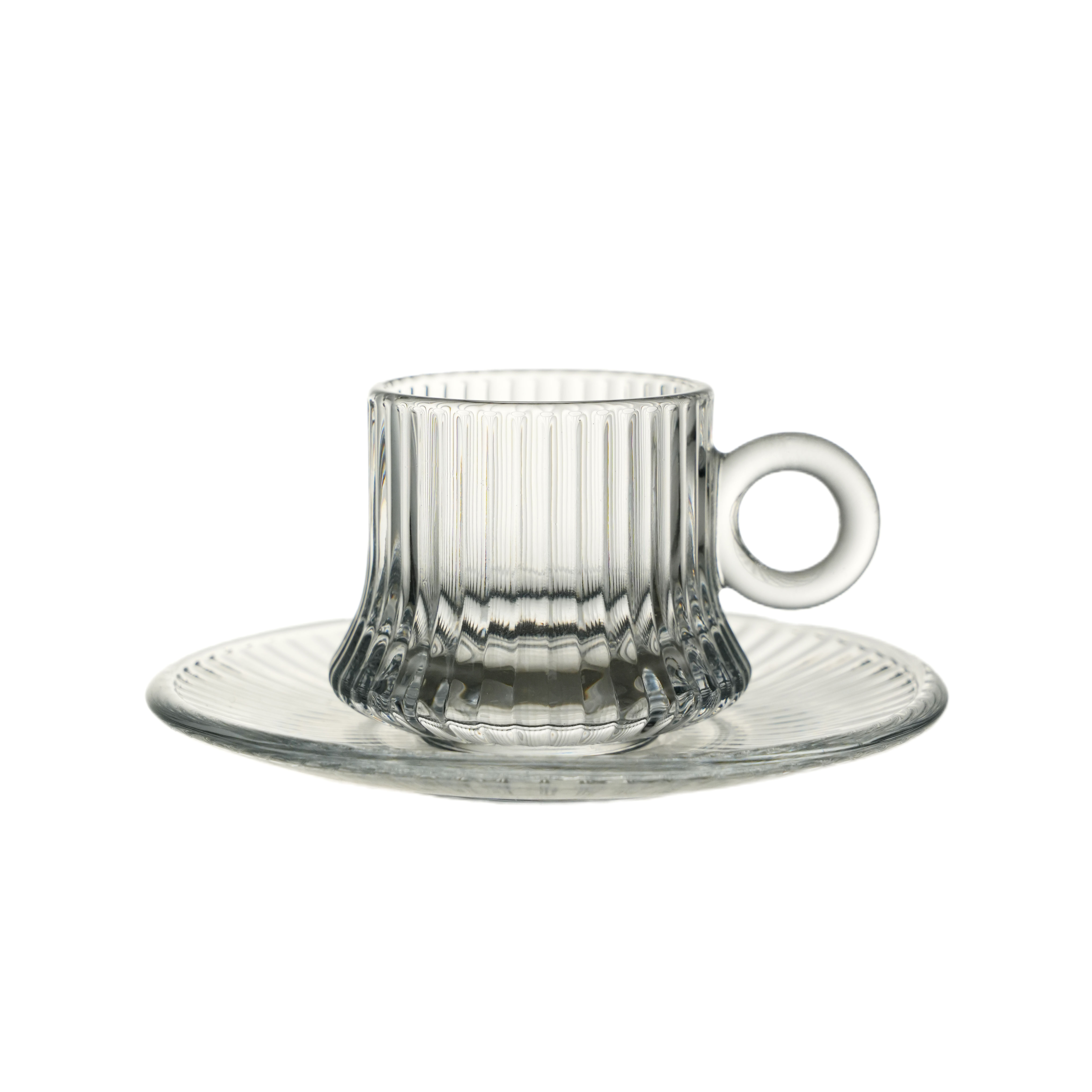 2.5oz 75ml Cold Drink Handle Mug Saucer Set Supplier 1