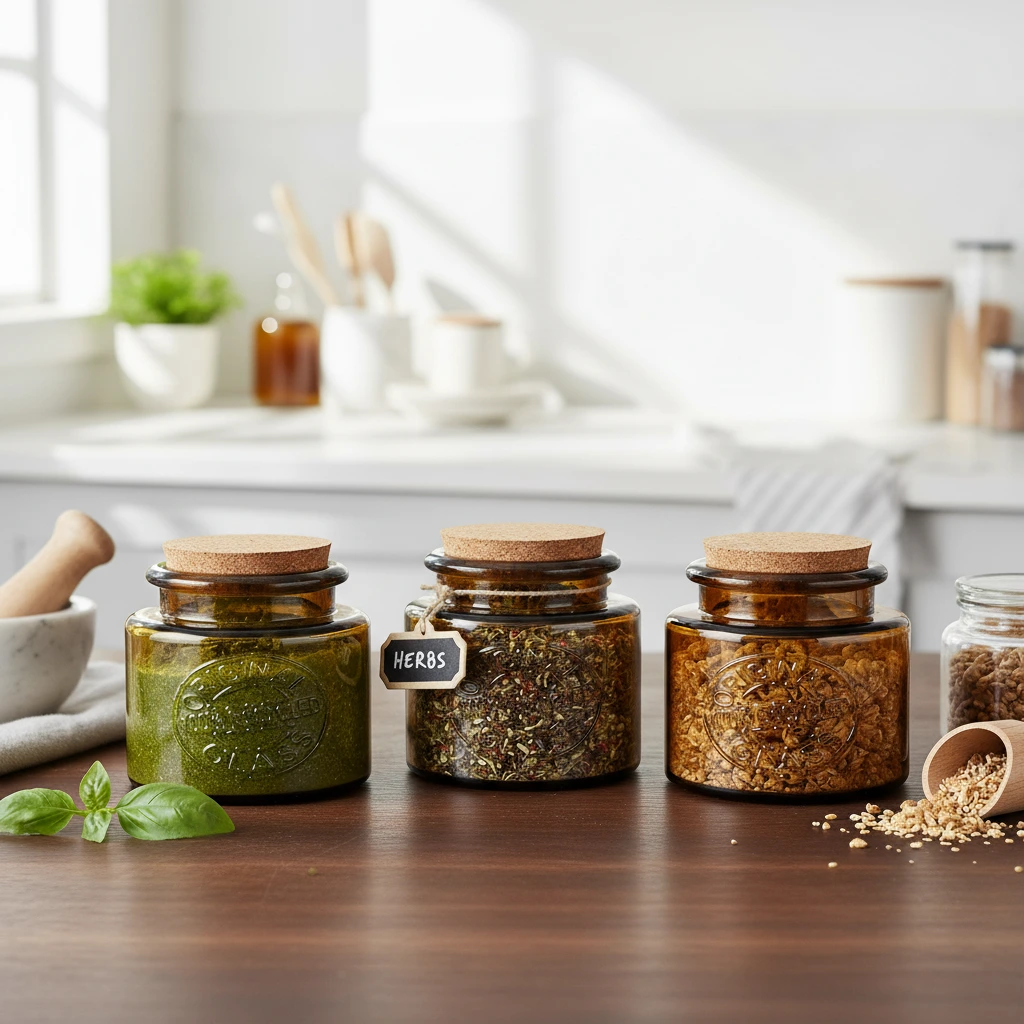 250ml Brown Recycled Glass Storage Jar Supplier 1