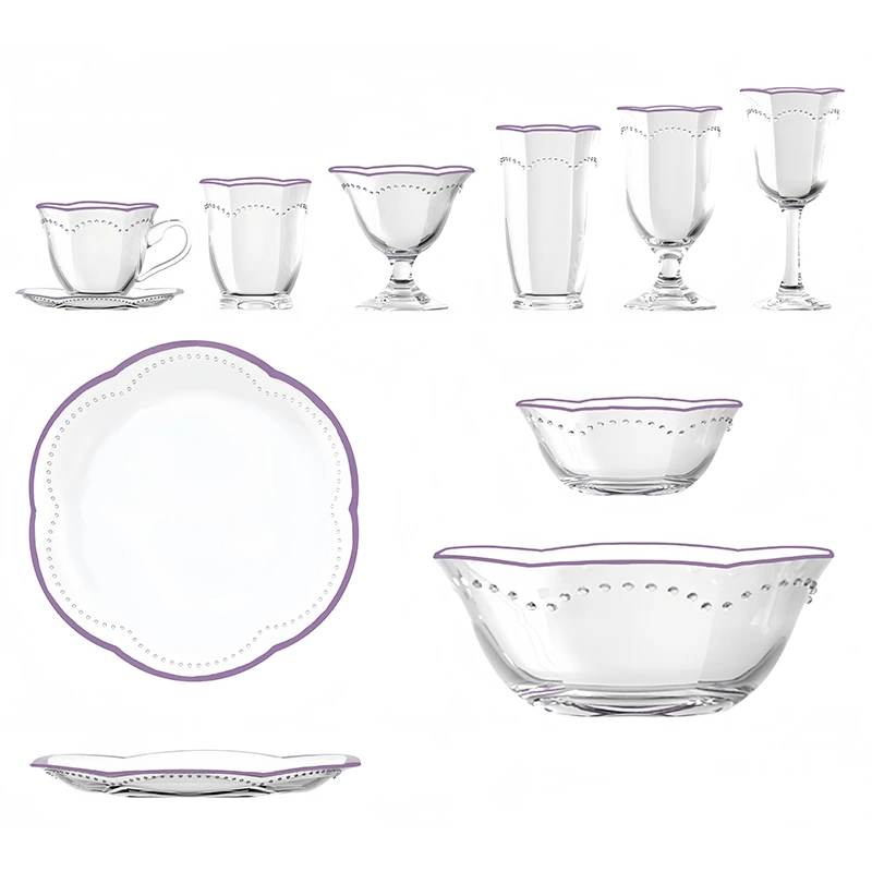 Tulpen-Perlmutt-Kante mit violettem Rand, Transparenz-Edition 1