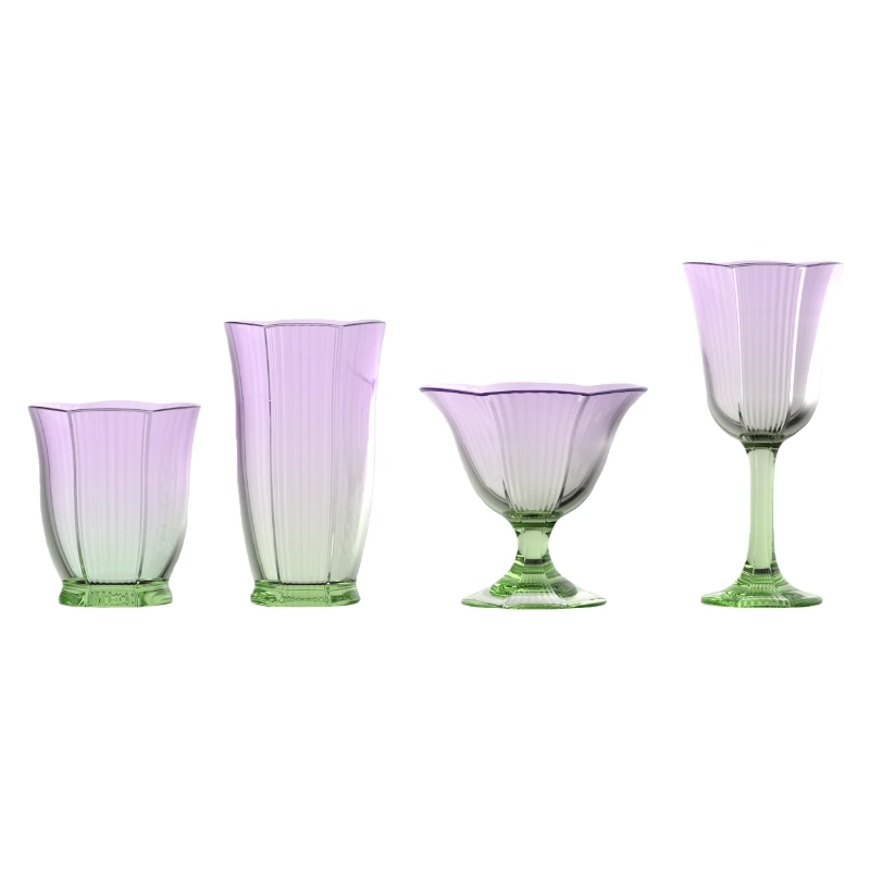 튤립 블러쉬 &amp; 에메랄드 텍스처드 글라스 시리즈 1