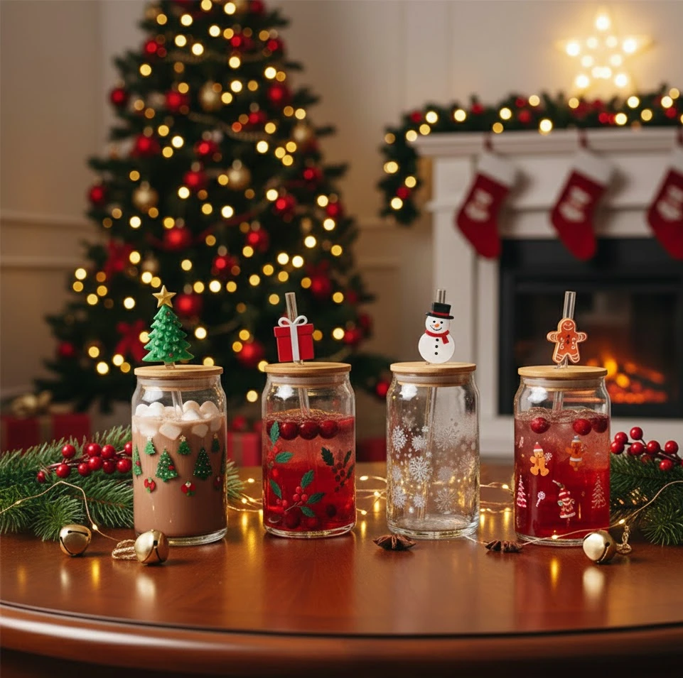 Copo de vidro de 460ml com canudo 1