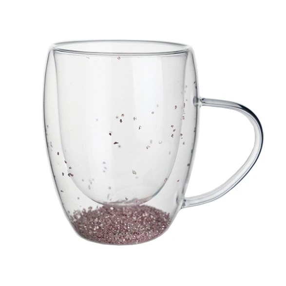 320ml High Borosilicate Double Wall Glass with Inner Decoration 1