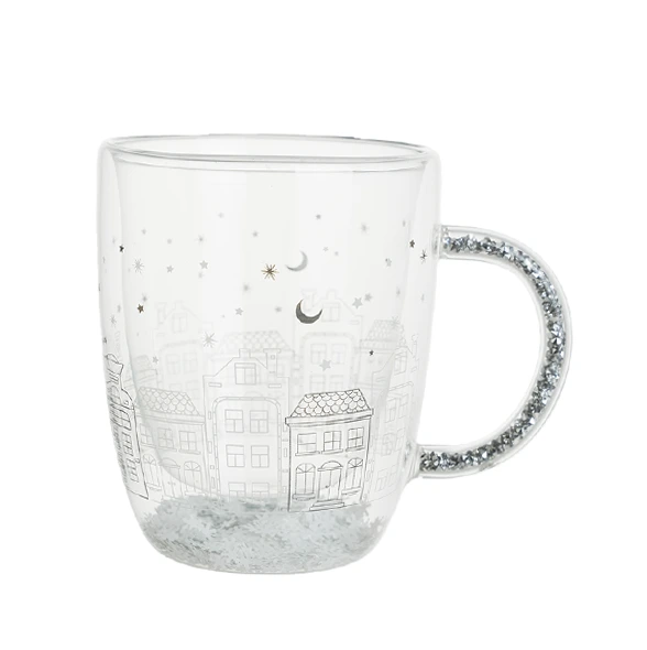 350ml Heat-Resistant Double Wall Glass Mug with Inner Decoration 1