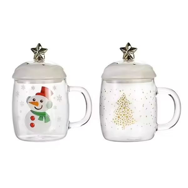 Kapaklı Noel Cam Kupa 1