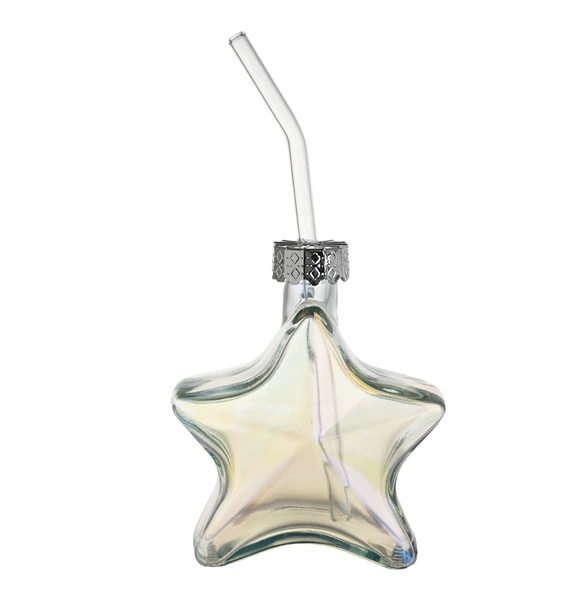 220ml glass bottle with amber and holo effect 1