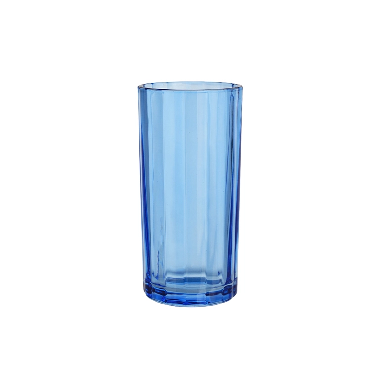 360 ml niebieski szeroki, żebrowany kubek typu highball 1