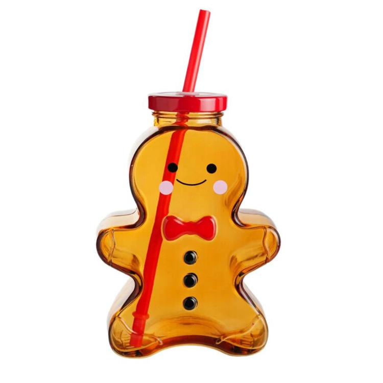زجاجة ماصة زجاجية على شكل رجل خبز الزنجبيل سعة 280 مل أو 430 مل أو 450 مل 1