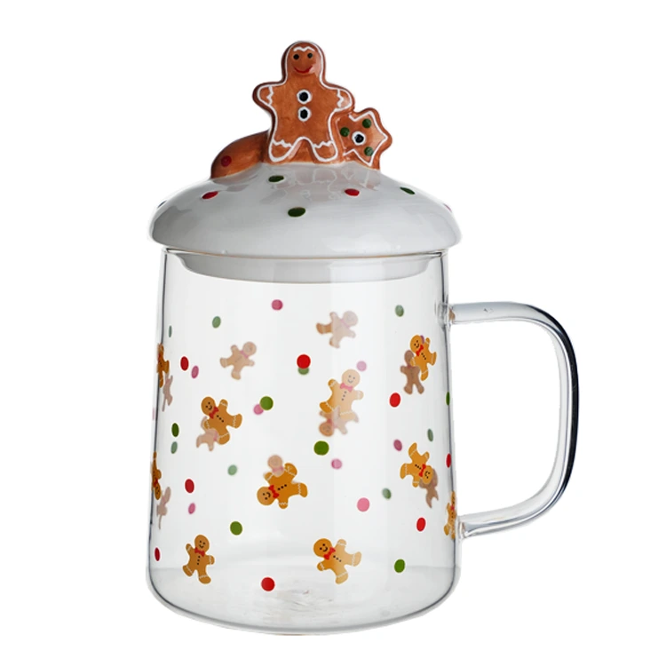 كوب زجاجي لعيد الميلاد مع غطاء 1