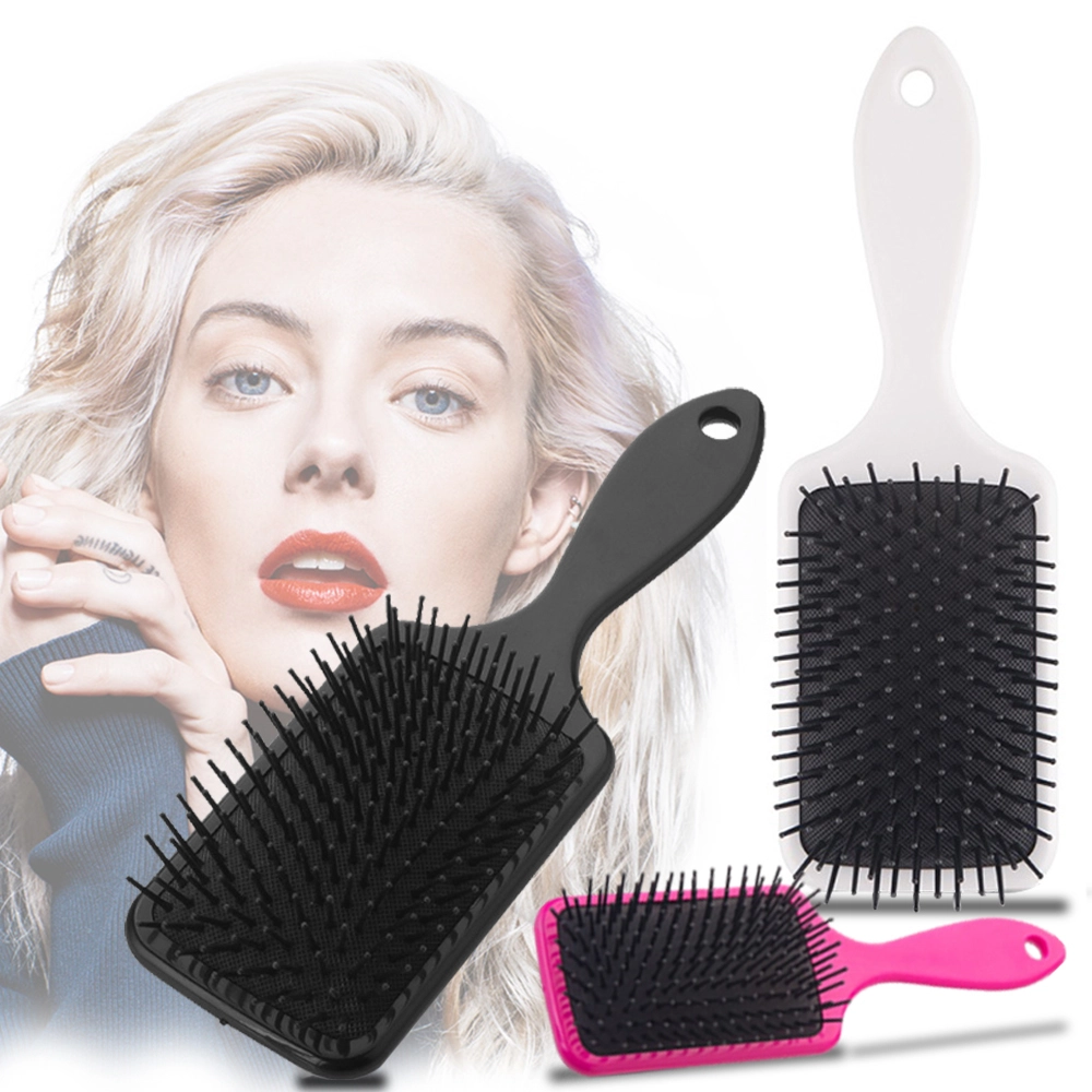 Professional plastic handle paddle cushion hair brush for women 1