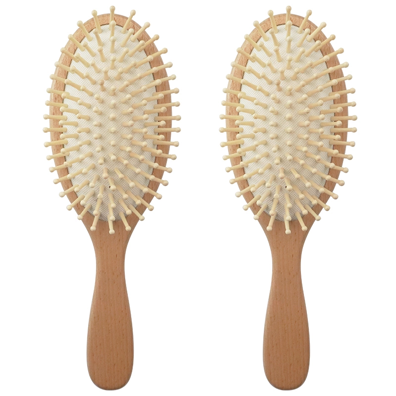 Natural wooden hair comb brush environmental friendly massage custom wood hair brush head massager 1