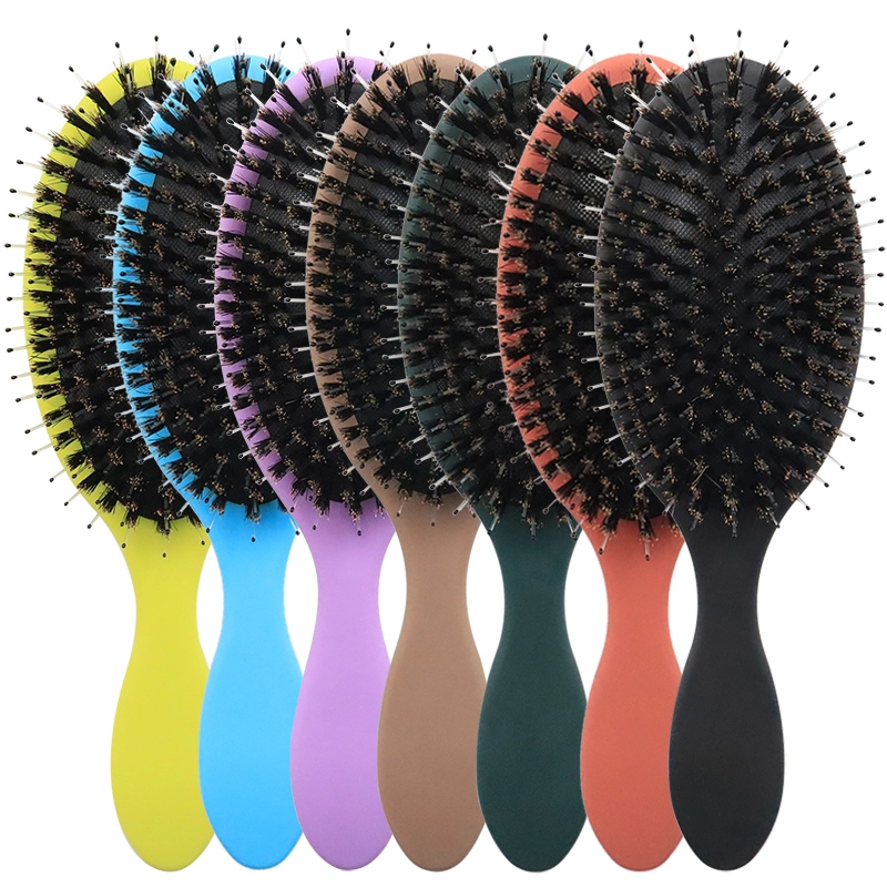 Matte Finish Nylon Teeth Hair Extension Detangling Brush Boar Bristle Cushion Hair Brush for Women 1