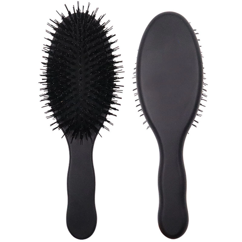 Wholesale natural wooden and plastic handle 100% soft boar bristle hair brush 1