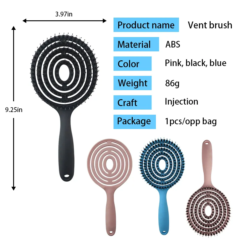 Tophair Brush Manufacturer 1pcs/opp Bag Package Or Custom Package Plastic 3