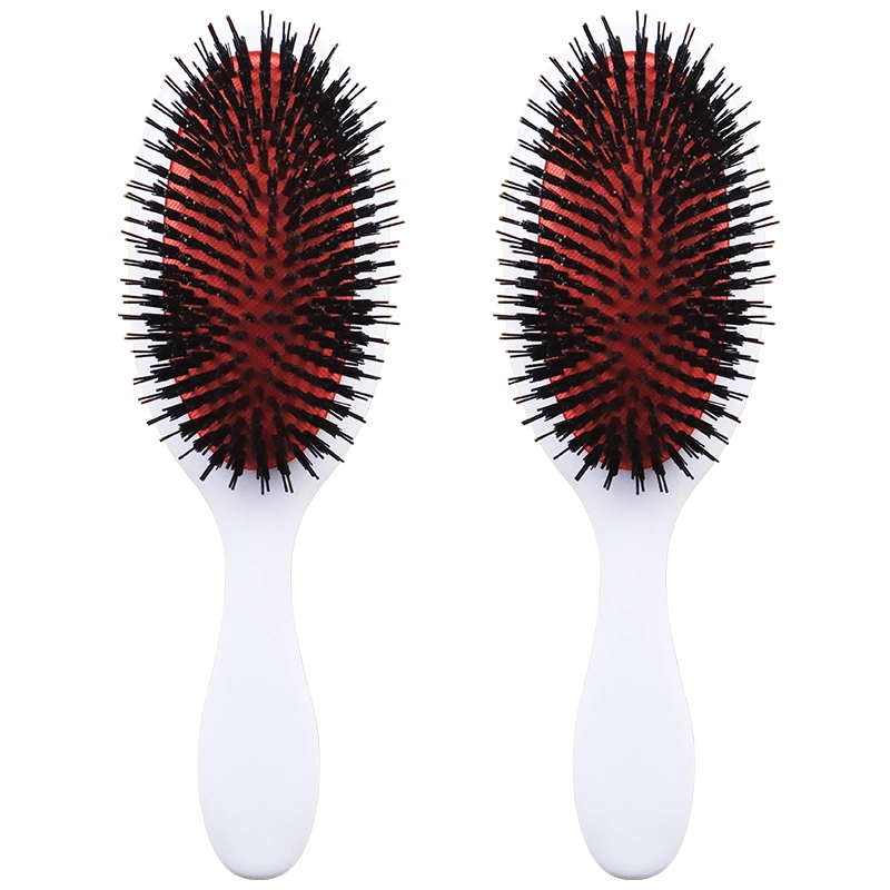 Nylon vendedor caliente del cepillo de pelo del masaje del cuero cabelludo que desenreda y cepillo de pelo blanco del cojín de la cerda de jabalí 1