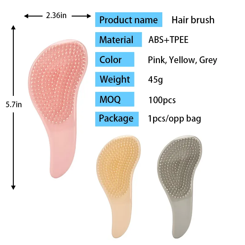 Quality Round Hair Brush with Plastic Bristles 3