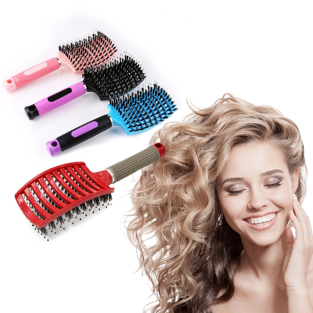 Wide Teeth Large retail flexible Plastic Comb Nylon massaging hair Brush for manufactory 1