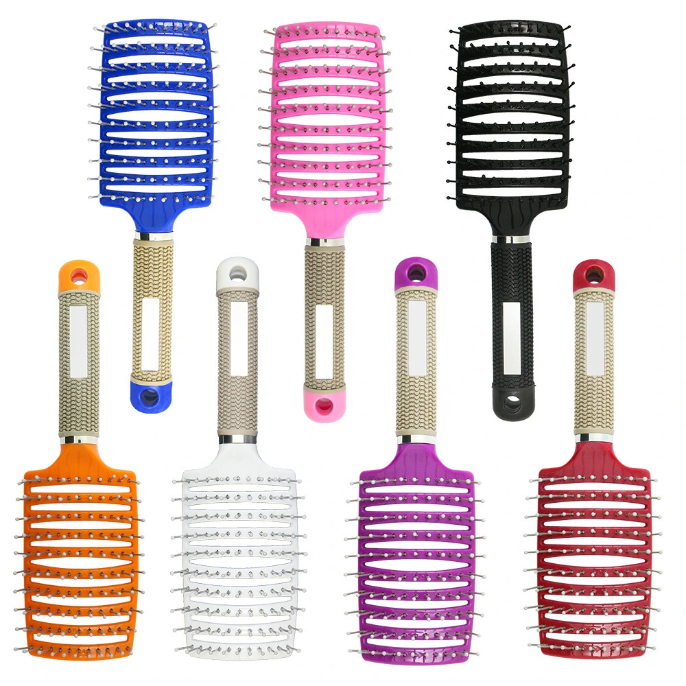 High quality plastic handle detangling wet and dry vent message hair brush original curve vent hair brush 1