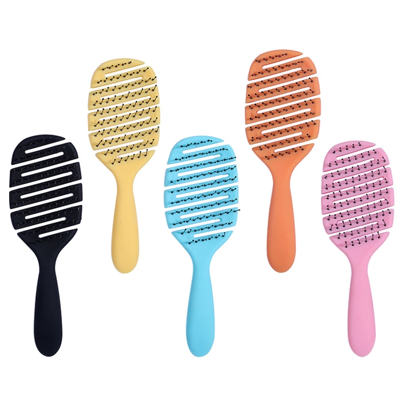 Forme a cepillo de pelo el pequeño mini cepillo de pelo modificado para requisitos particulares portátil del logotipo del respiradero colorido pequeño para las mujeres 1
