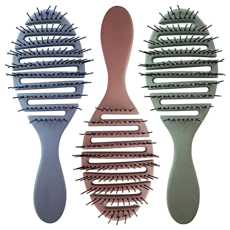Hot selling wet detangling hair brush biodegradable wheat straw vented hair brush vent brush 1