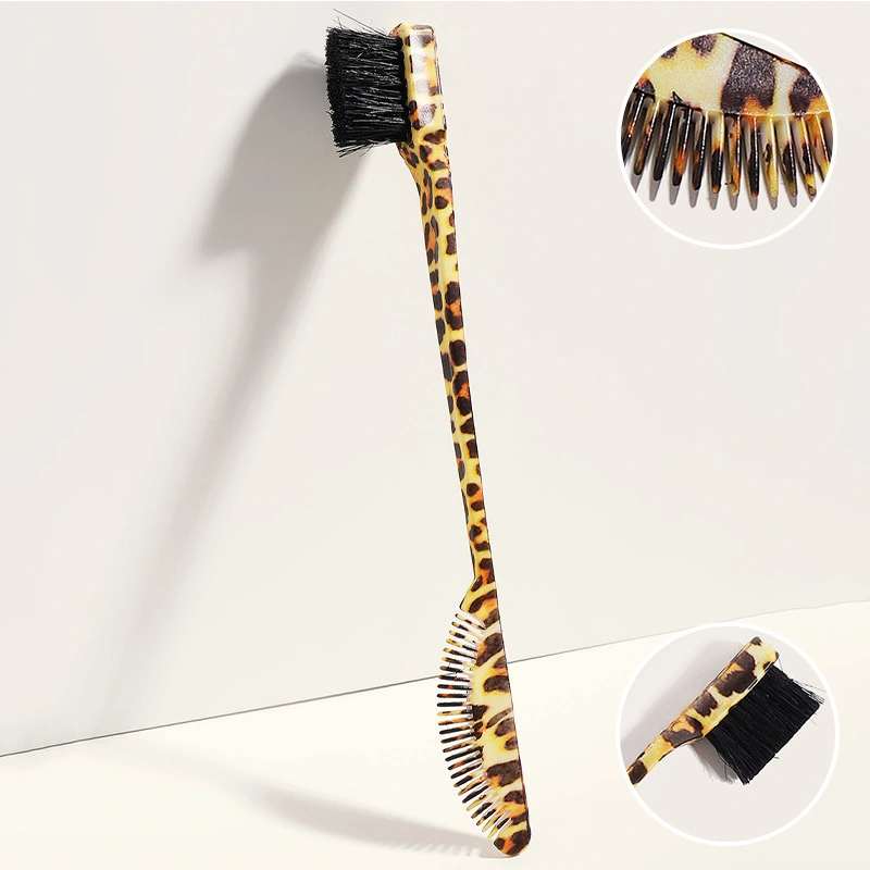 BEAU FLY 개인 상표 다중 효과 브러시 눈썹 2 In 1 Leopard Edge 헤어 컨트롤 브러시 및 빗 이중 눈썹 가장자리 브러시 1