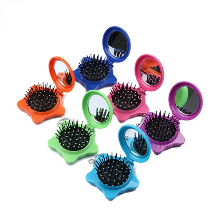 Folding Brush and Mirror Purple，Green，Black，Rose Redmade in China 3
