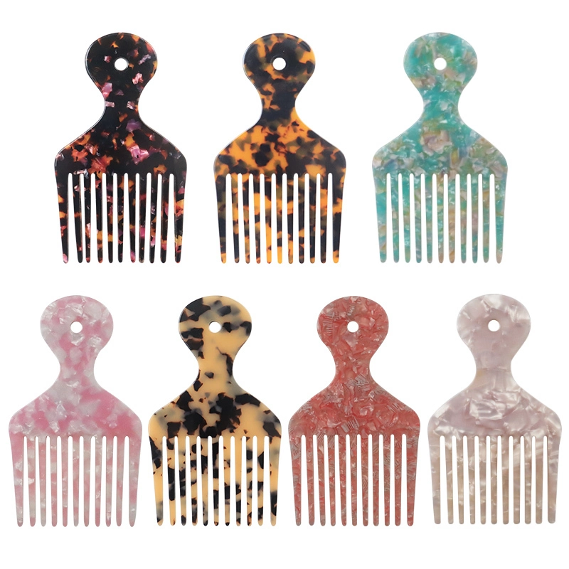 Wide Tooth Portable Multi Color Hair Comb Curly Hair Brush Cellulose Acetate Hairdressing Comb 1