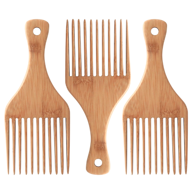 Wholesale Private Label Hair Beard Straightener Comb Wood Afro Pick Bamboo Customized Wood Brush Wooden Brush 1