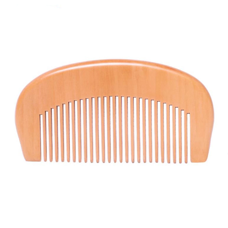 Peine de madera de melocotón Natural grabado para el cabello, multifuncional, antiestático, para Barba 1