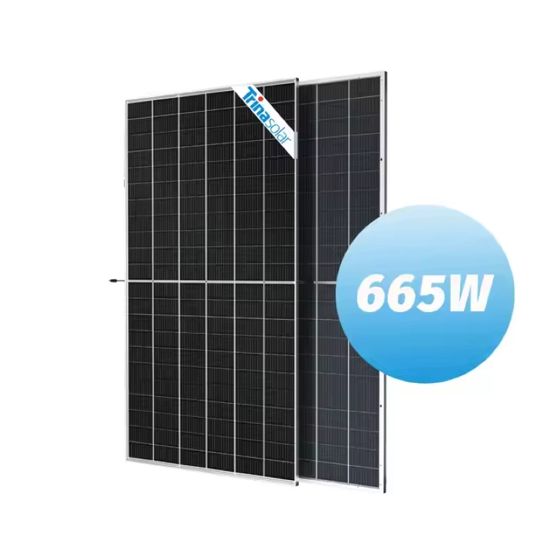 Paneles solares de vértice monocristalino de doble vidrio de trina profesional 665W 1