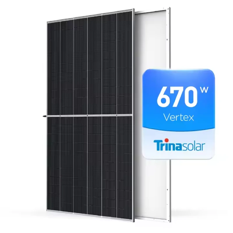 Paneles solares de Trina Vértice S Mono 670W Panel solar bifacial monocristalino de media celda negra 1