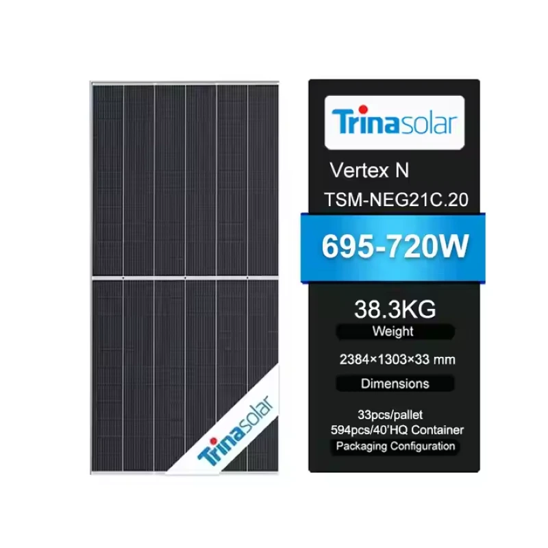 Trina Hochqualitäts -Solarpanel 695W 700W 705W 710W 715W PV -Modul 720W Bifacial Dualglas Solar Fotovotaica 1